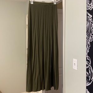 Charlotte Russe Army/Olive Green Maxi Skirt - Size Small